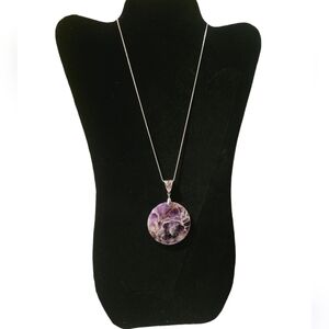 Natural Amethyst Quartz Disc Necklace‎